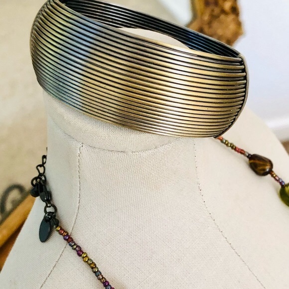 Vintage Modernist Bracelet & Glass Necklace - Picture 2 of 15